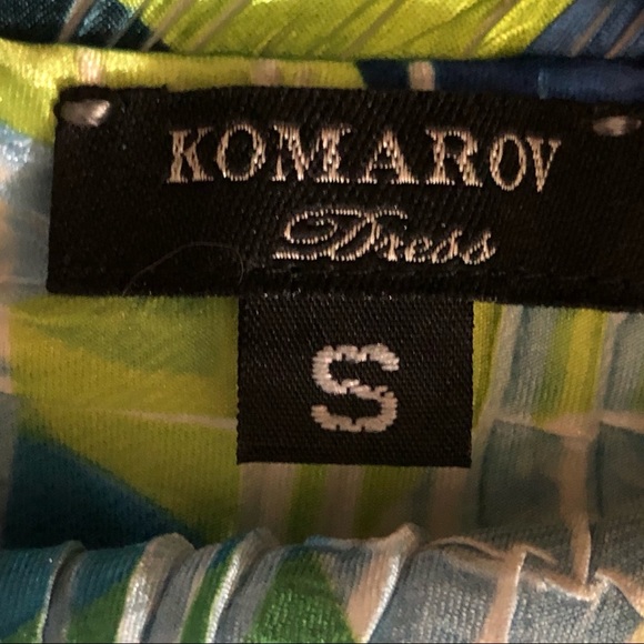 Komarov Geometric Stretch Pleated A Line Dress - Picture 6 of 6